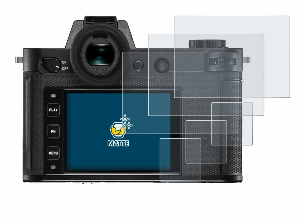 Imagen del dispositivo Leica SL2-S con una amplia variedad de protectores de pantalla.