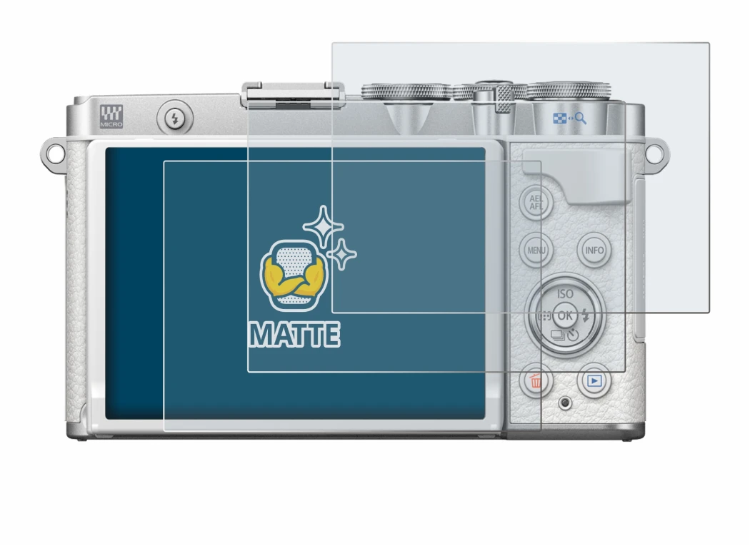 Imagen del dispositivo Olympus PEN E-P7 con una amplia variedad de protectores de pantalla.