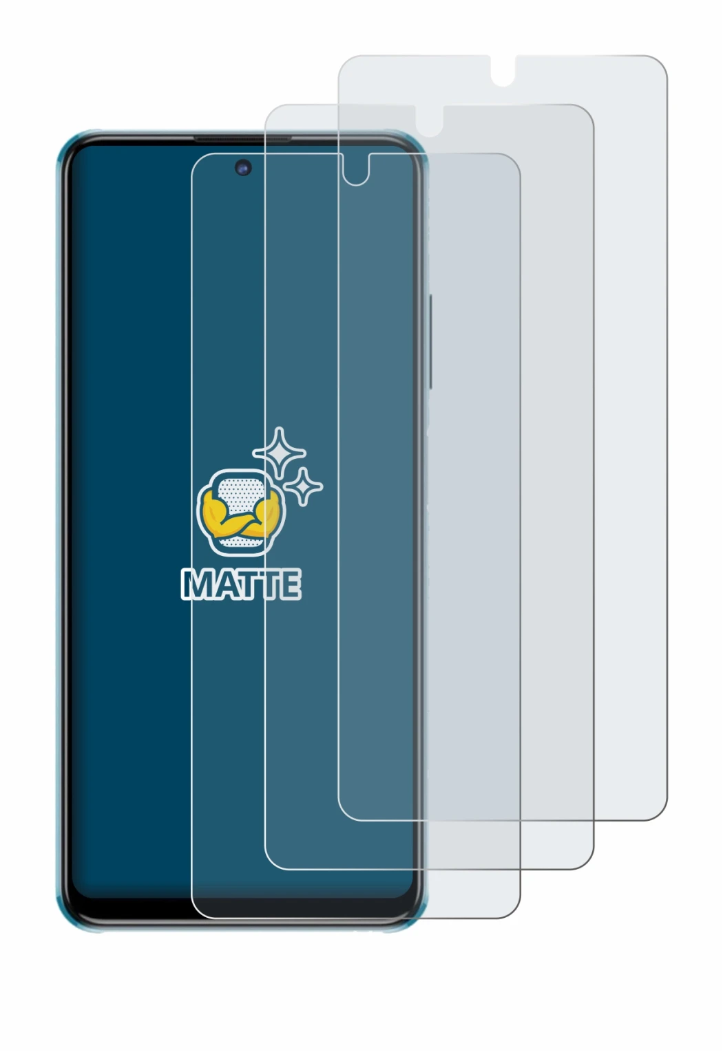 Imagen del dispositivo ZTE Blade V30 con una amplia variedad de protectores de pantalla.