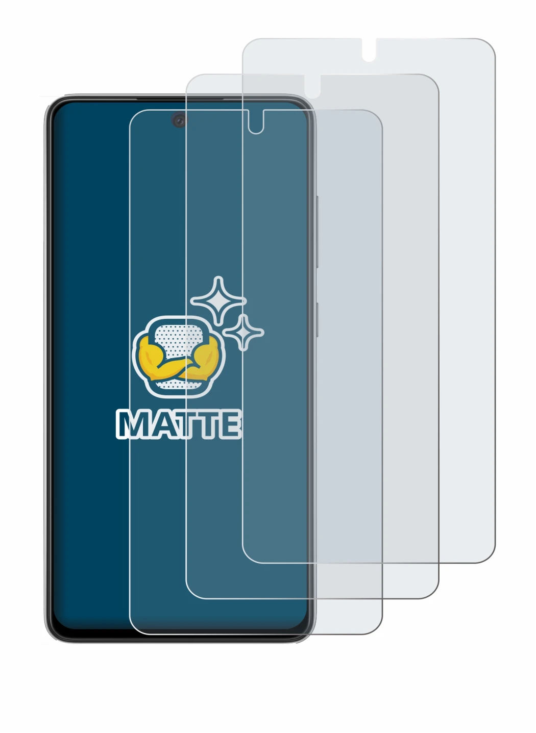 Imagen del dispositivo Samsung Galaxy A52s 5G con una amplia variedad de protectores de pantalla.