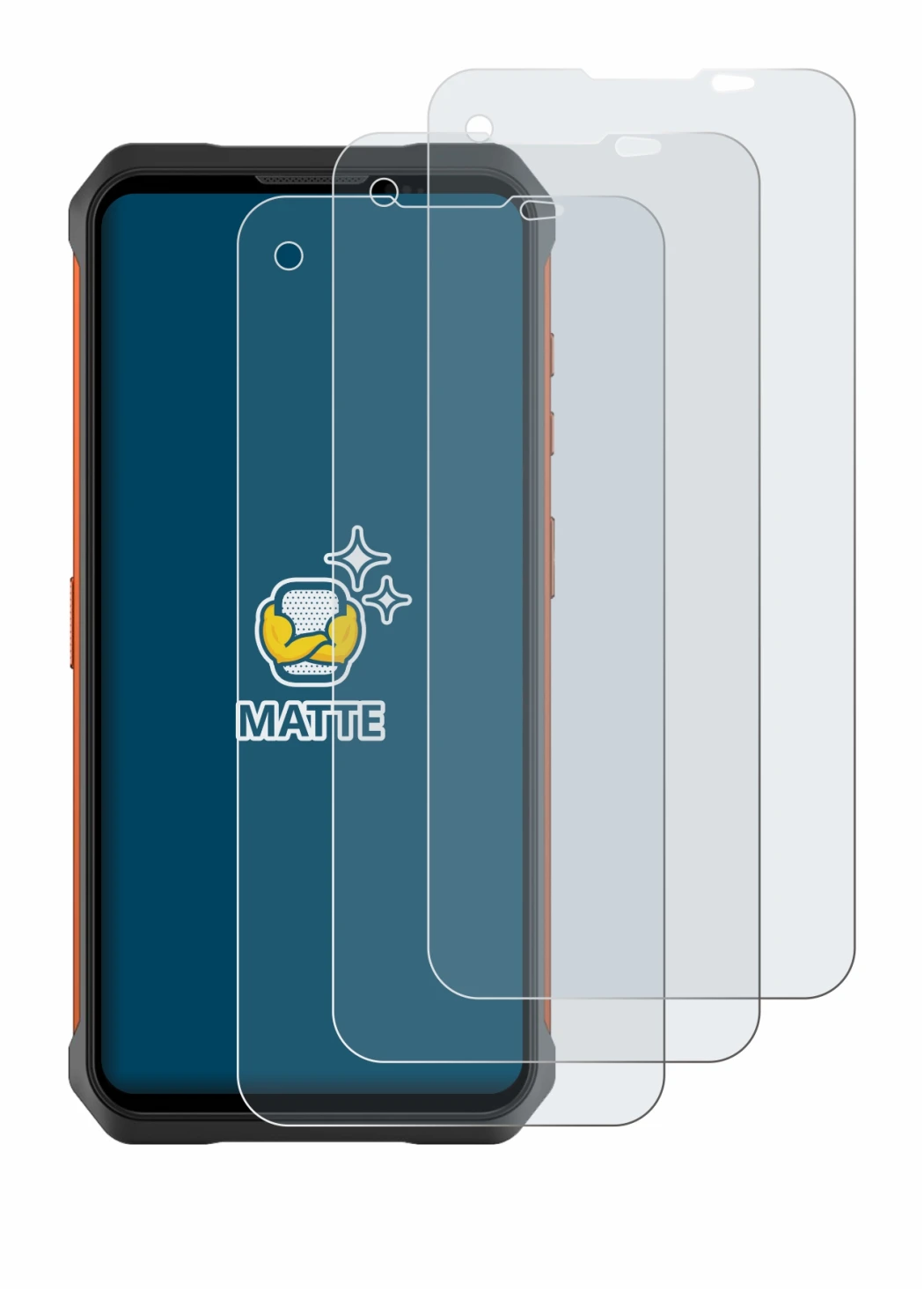 Imagen del dispositivo Doogee V10 con una amplia variedad de protectores de pantalla.