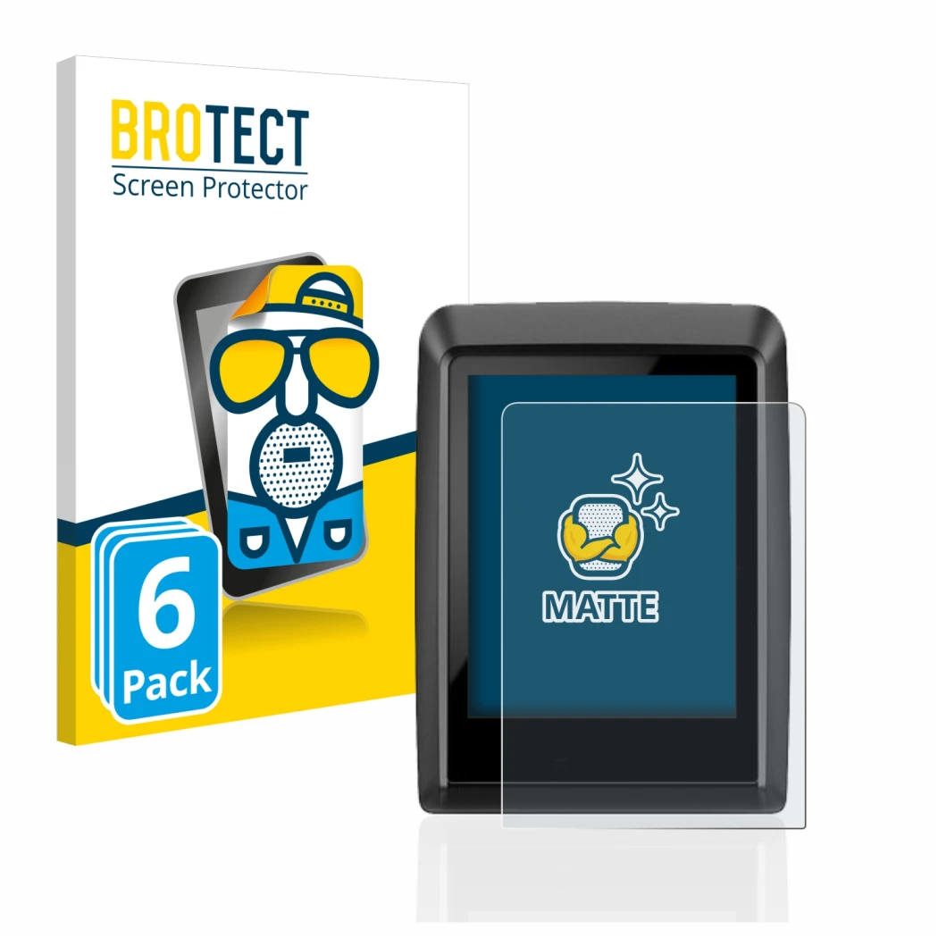 Parte frontal de un envase de producto con el logotipo de la marca BROTECT. Al lado se muestra el dispositivo Bosch Kiox 300 c