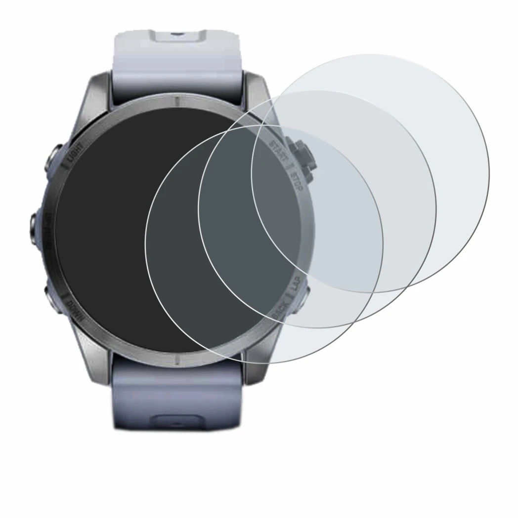 Imagen del dispositivo Garmin Fenix 7S (42 mm) con una amplia variedad de protectores de pantalla.