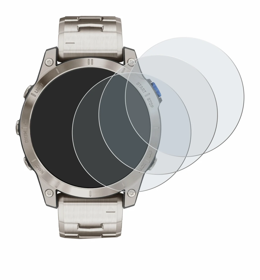 Imagen del dispositivo Garmin D2 Mach 1 con una amplia variedad de protectores de pantalla.
