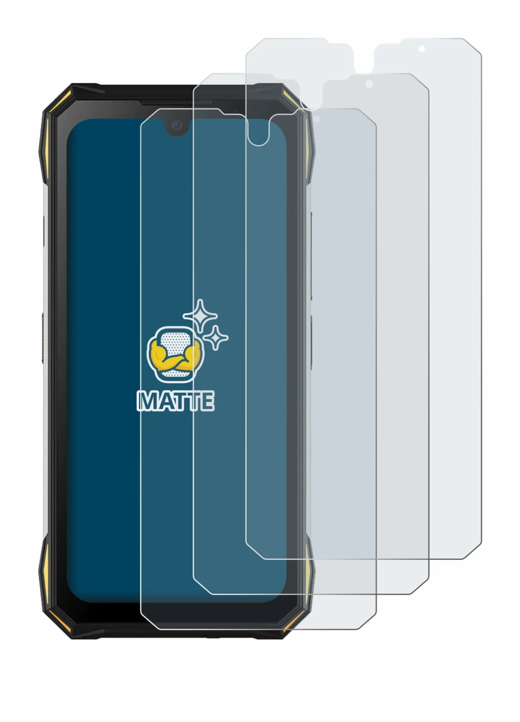 Imagen del dispositivo Doogee S89 Pro con una amplia variedad de protectores de pantalla.