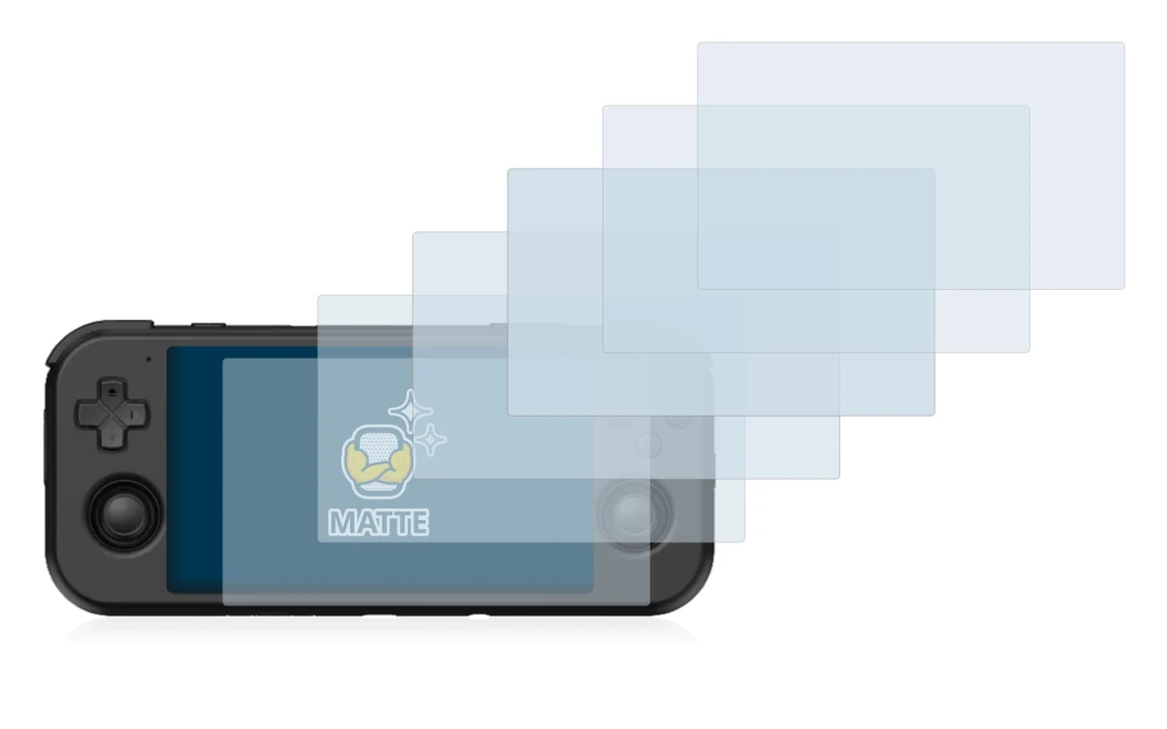 Imagen del dispositivo Retroid Pocket 3 con una amplia variedad de protectores de pantalla.