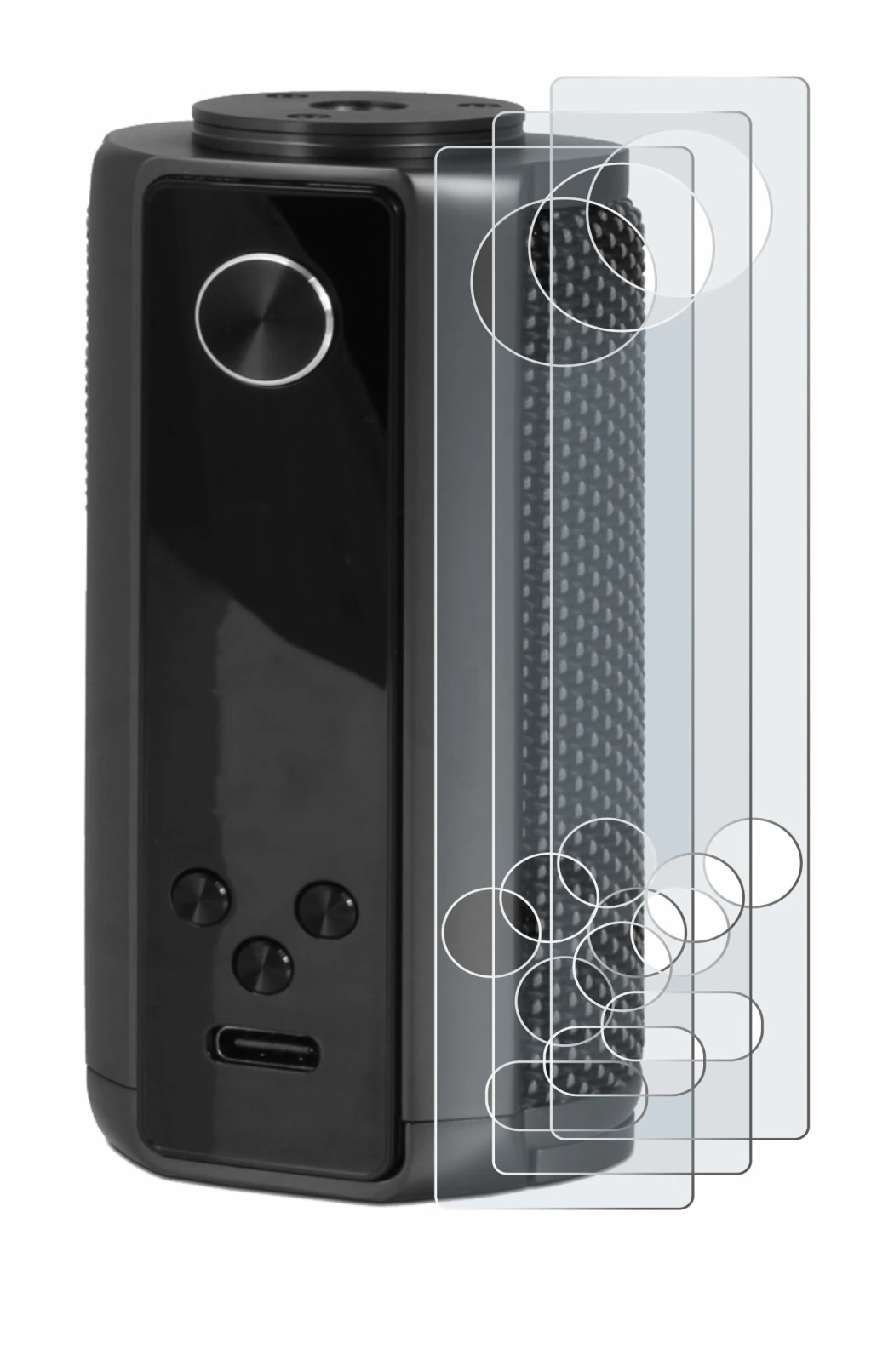Imagen del dispositivo Vaporesso Target 200 Mod con una amplia variedad de protectores de pantalla.