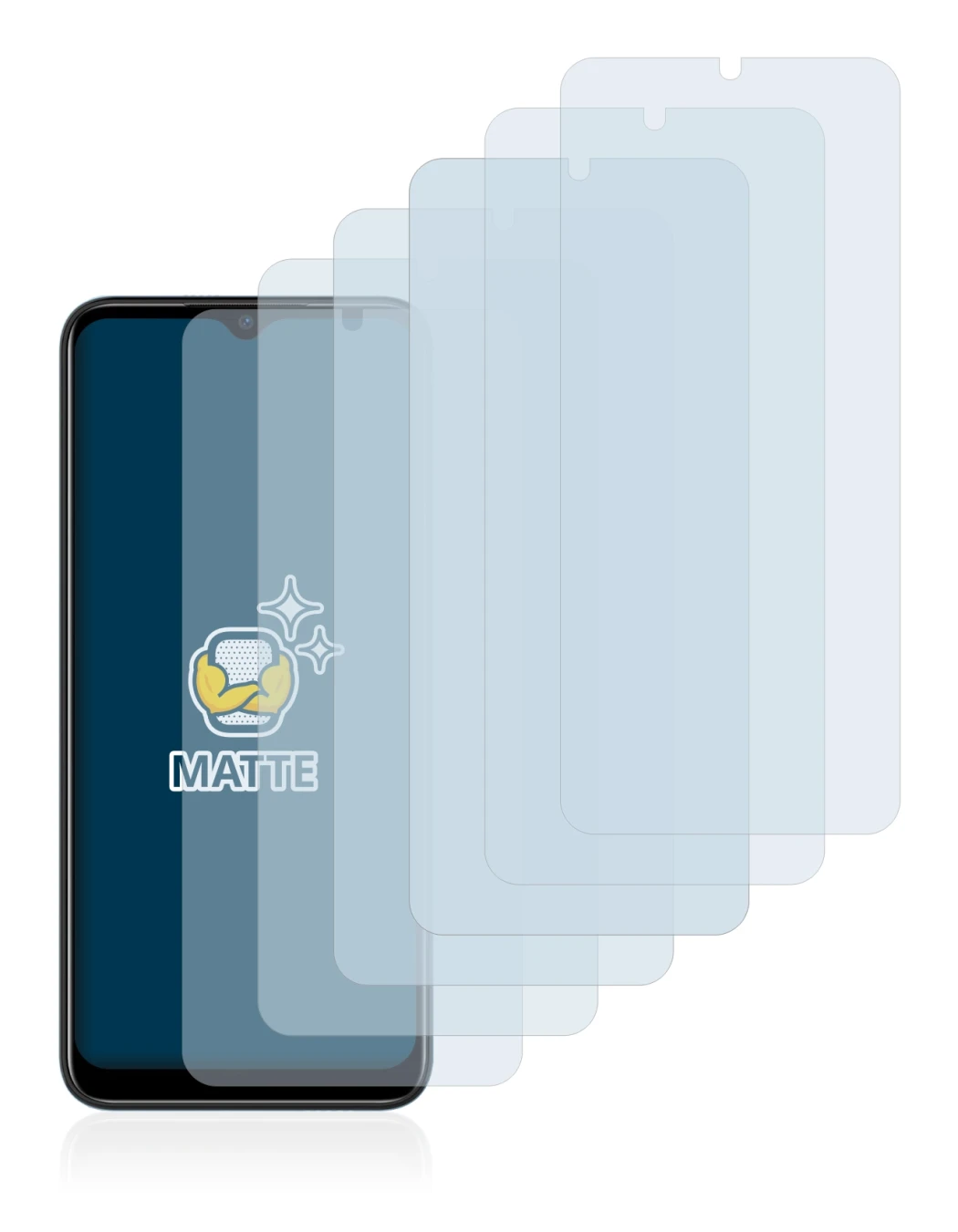 Imagen del dispositivo Doogee X98 Pro con una amplia variedad de protectores de pantalla.