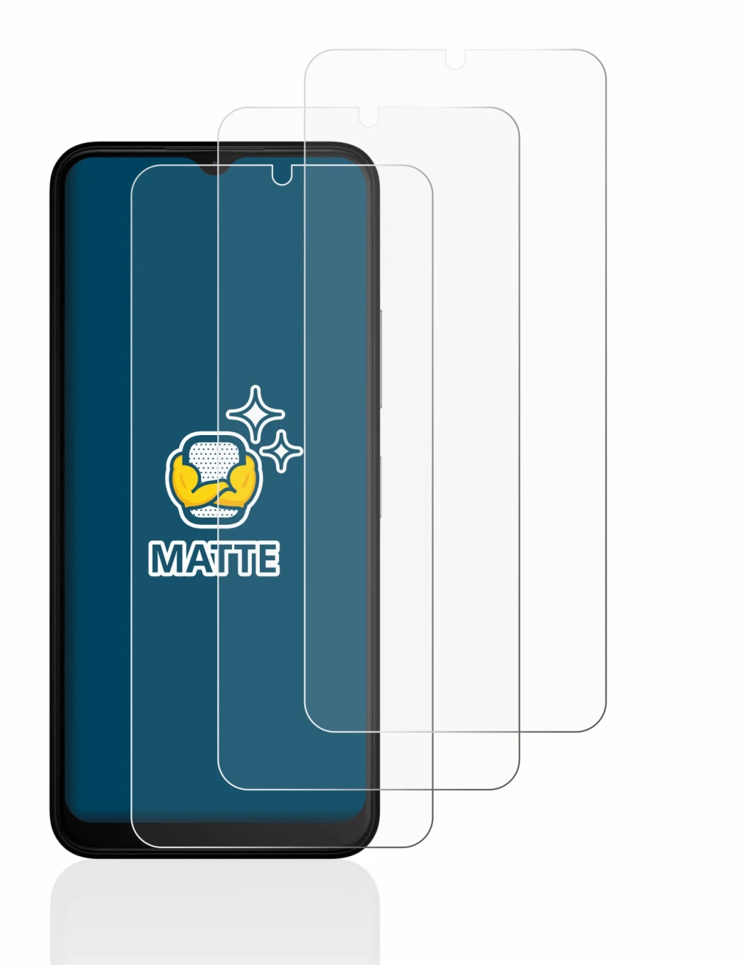 Imagen del dispositivo Nokia C32 con una amplia variedad de protectores de pantalla.