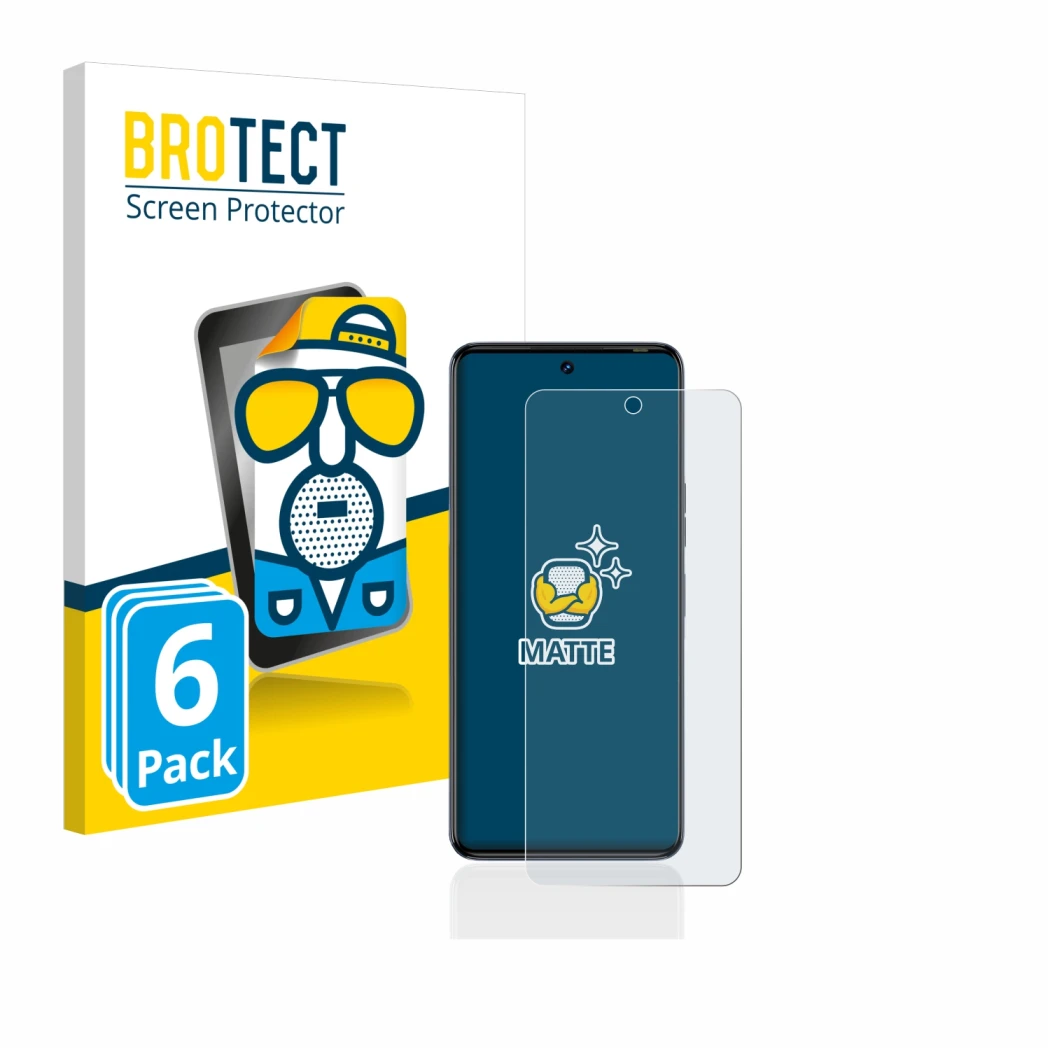 Parte frontal de un envase de producto con el logotipo de la marca BROTECT. Al lado se muestra el dispositivo Tecno Camon 20 c