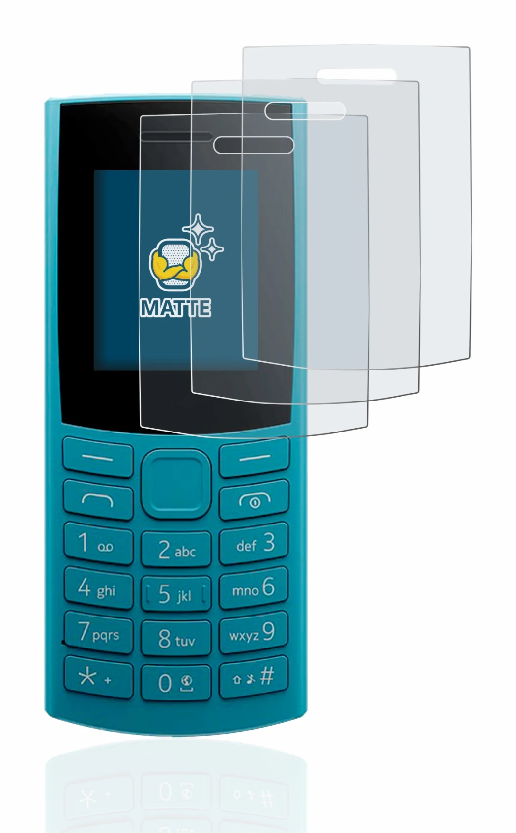 Imagen del dispositivo Nokia 105 4G (2023) con una amplia variedad de protectores de pantalla.