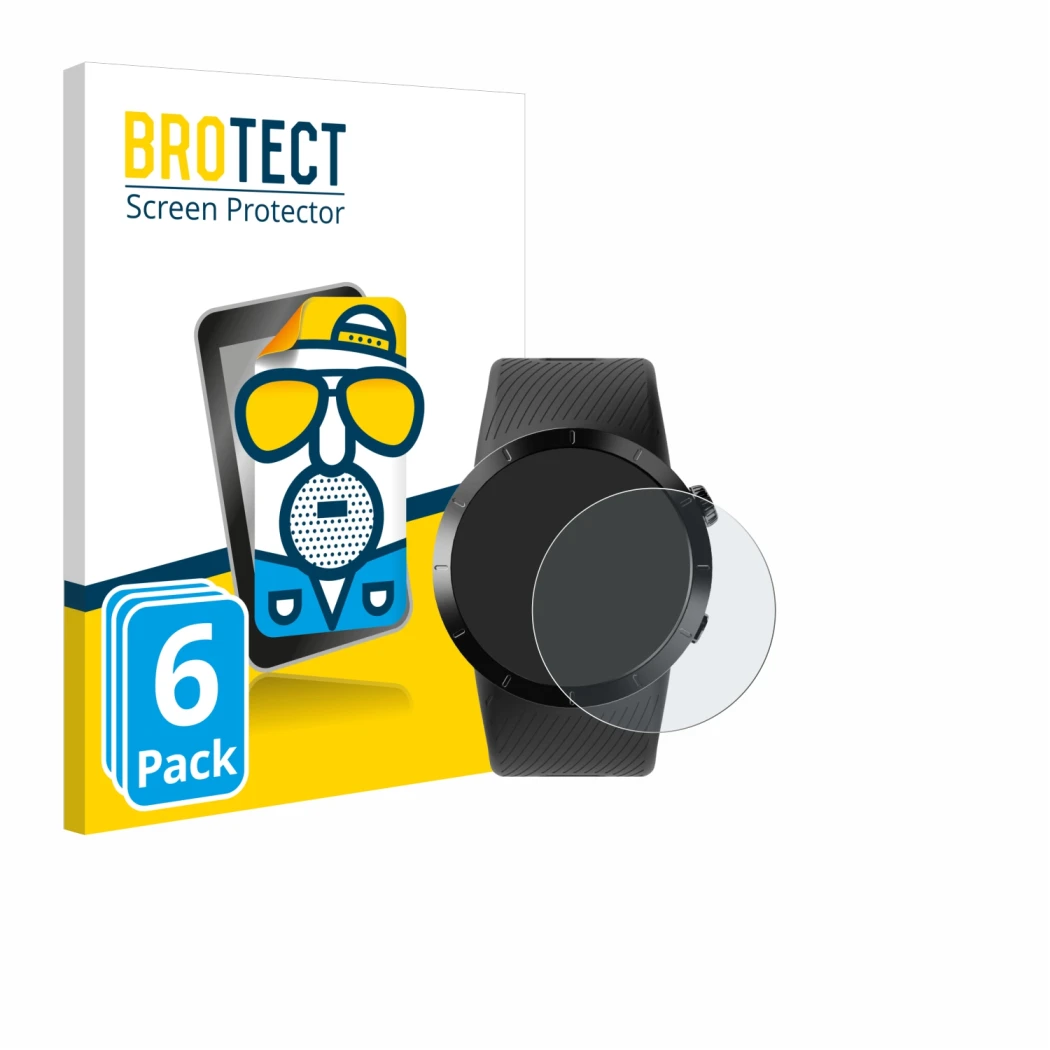 Parte frontal de un envase de producto con el logotipo de la marca BROTECT. Al lado se muestra el dispositivo Shot Scope X5 co