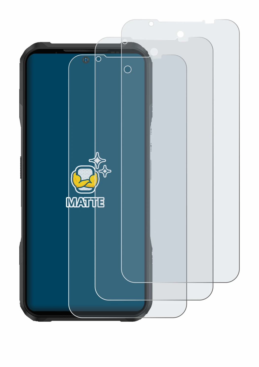 Imagen del dispositivo Doogee V20 Pro con una amplia variedad de protectores de pantalla.