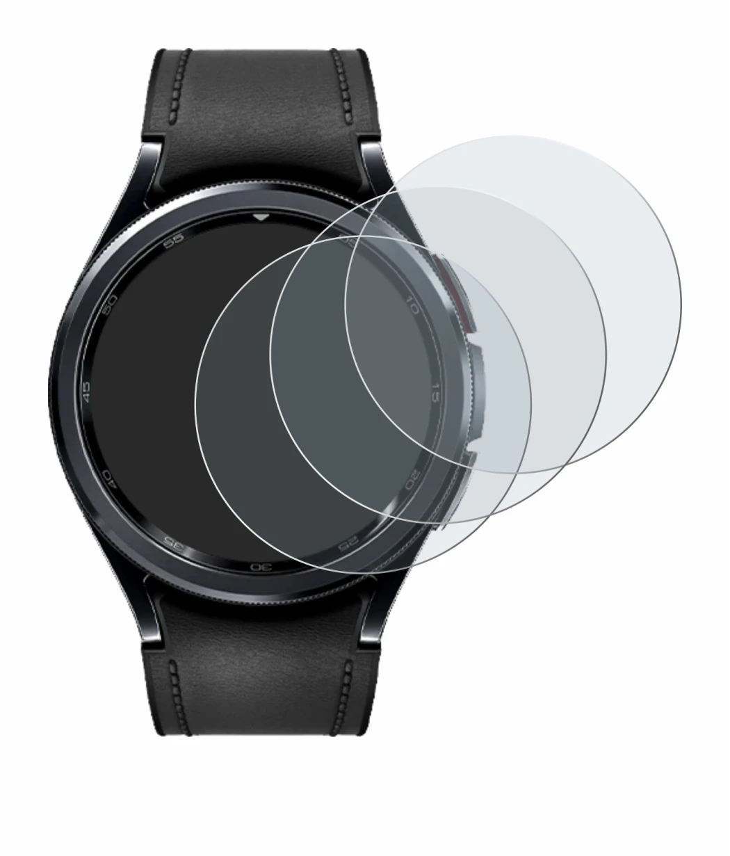 Imagen del dispositivo Samsung Galaxy Watch 6 Classic (47 mm) con una amplia variedad de protectores de pantalla.