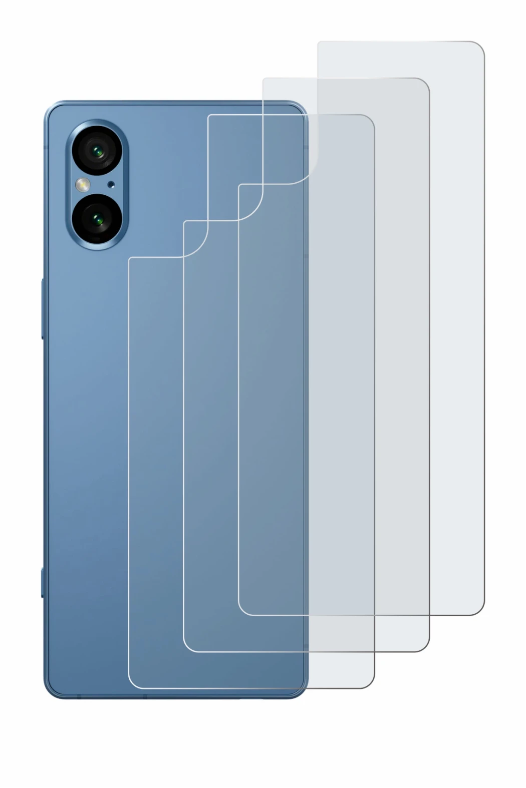 Imagen del dispositivo Sony Xperia 5 V (Trasero) con una amplia variedad de protectores de pantalla.