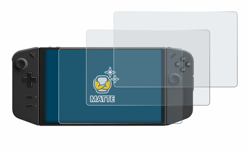 Imagen del dispositivo Lenovo Legion Go con una amplia variedad de protectores de pantalla.