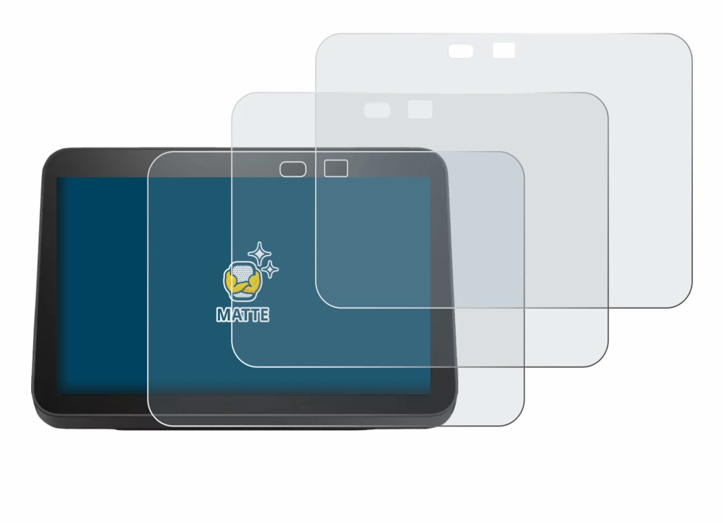 Imagen del dispositivo Amazon Echo Show 8 2023 (3a Gen.) con una amplia variedad de protectores de pantalla.