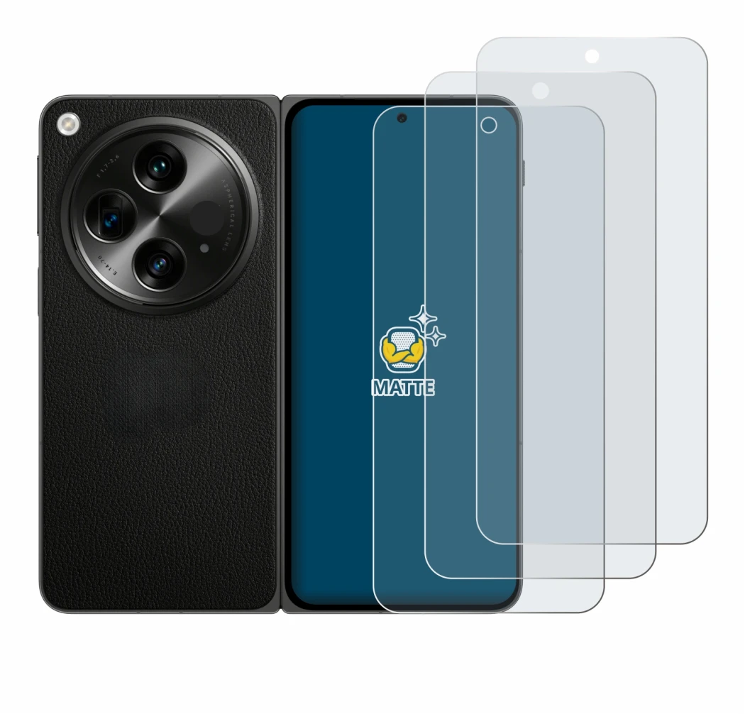 Imagen del dispositivo OnePlus Open con una amplia variedad de protectores de pantalla.