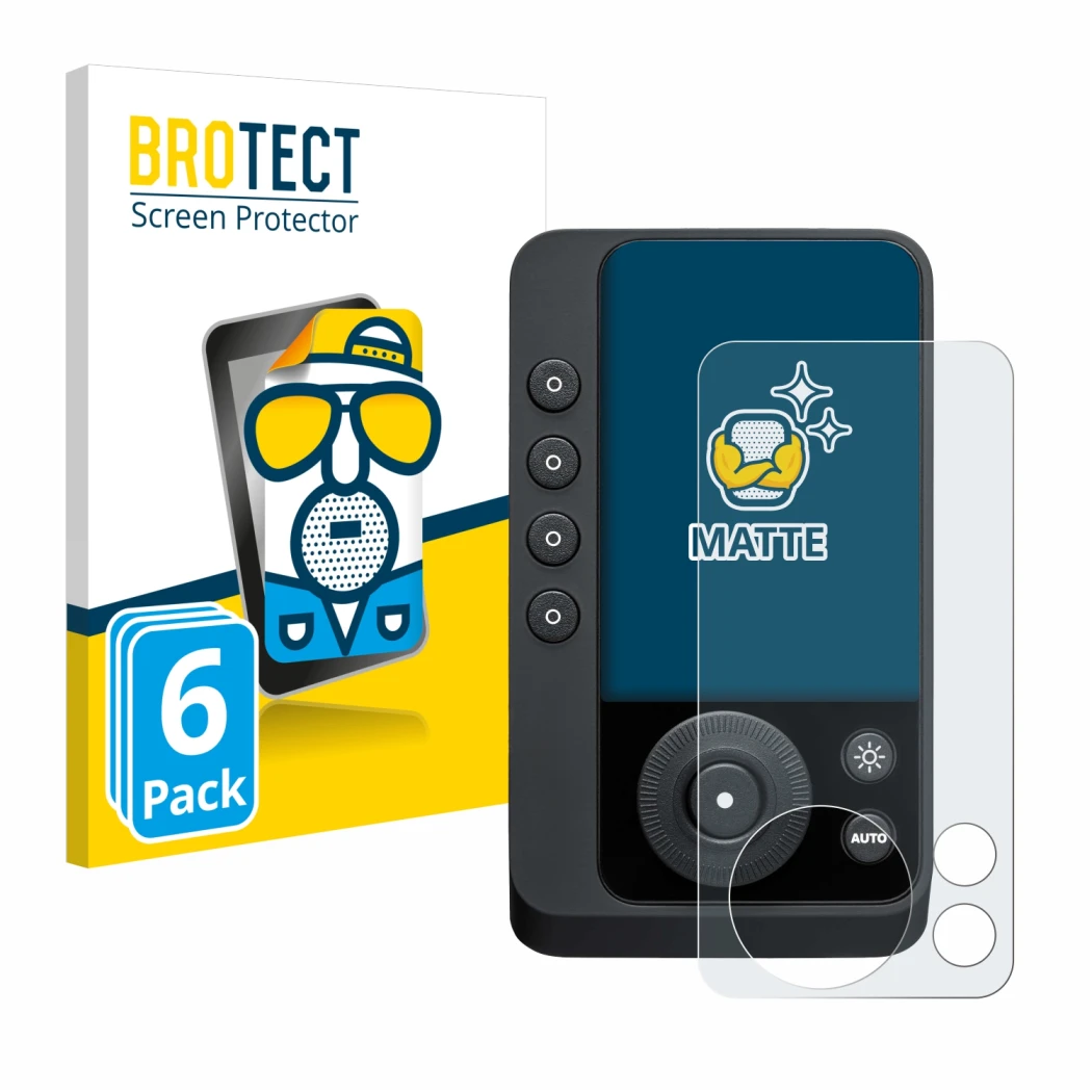 Parte frontal de un envase de producto con el logotipo de la marca BROTECT. Al lado se muestra el dispositivo Profoto Connect