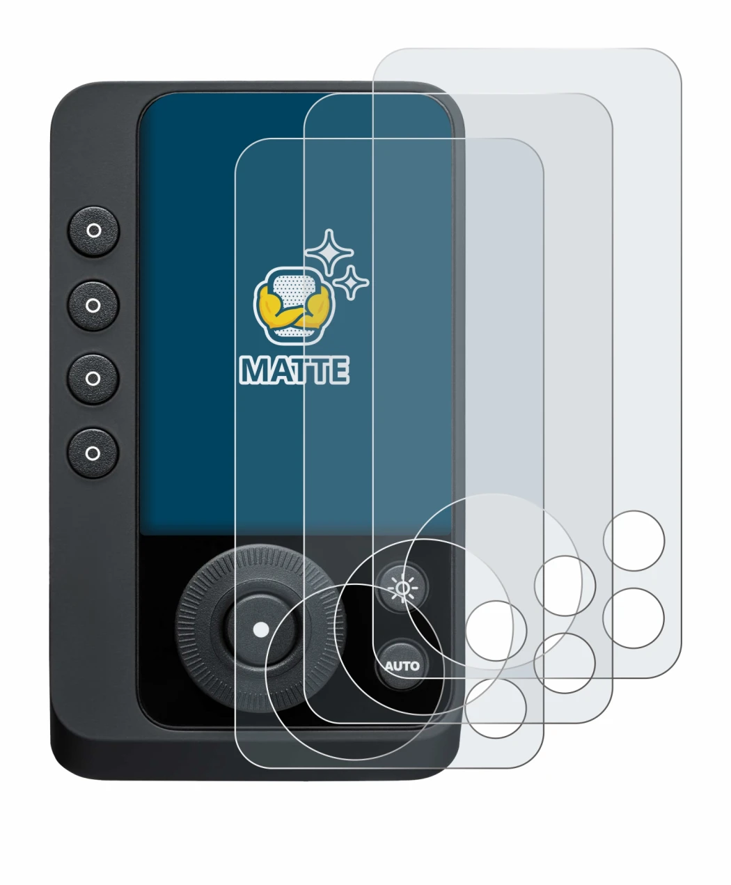 Imagen del dispositivo Profoto Connect Pro con una amplia variedad de protectores de pantalla.