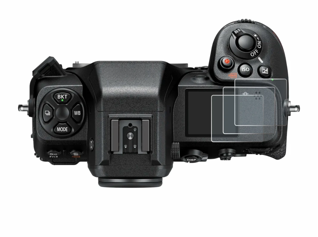 Imagen del dispositivo Nikon Z 8 (pantalla de hombro) con una amplia variedad de protectores de pantalla.