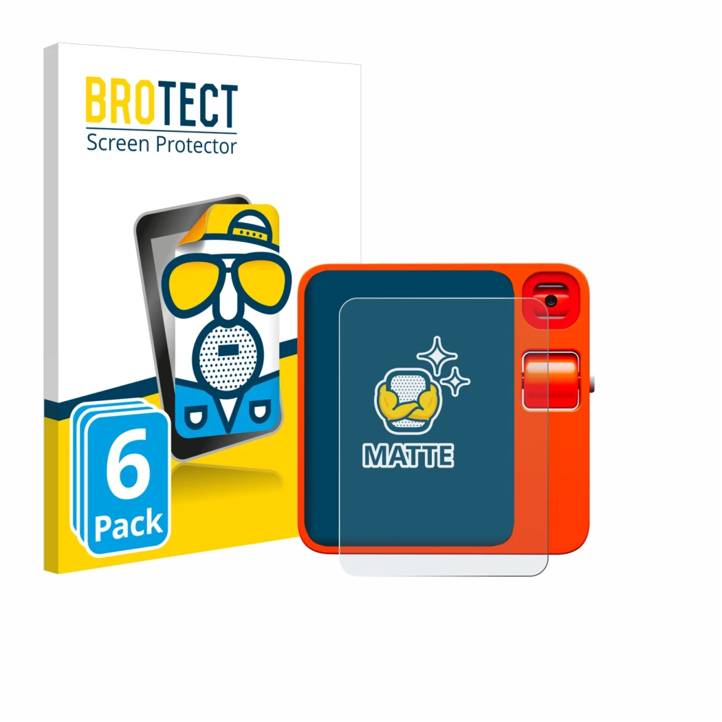 Parte frontal de un envase de producto con el logotipo de la marca BROTECT. Al lado se muestra el dispositivo rabbit r1 con su