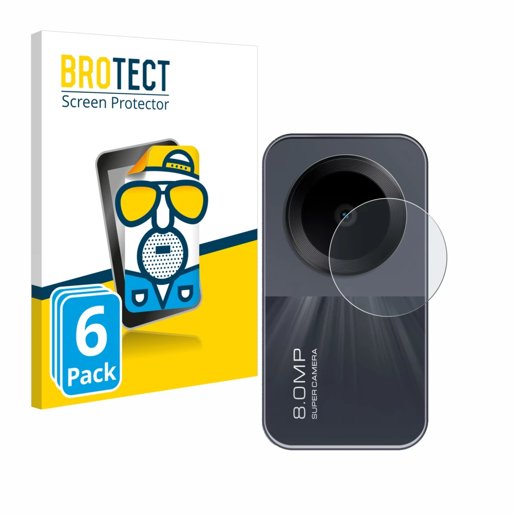 Parte frontal de un envase de producto con el logotipo de la marca BROTECT. Al lado se muestra el dispositivo Xiaomi Redmi Pad