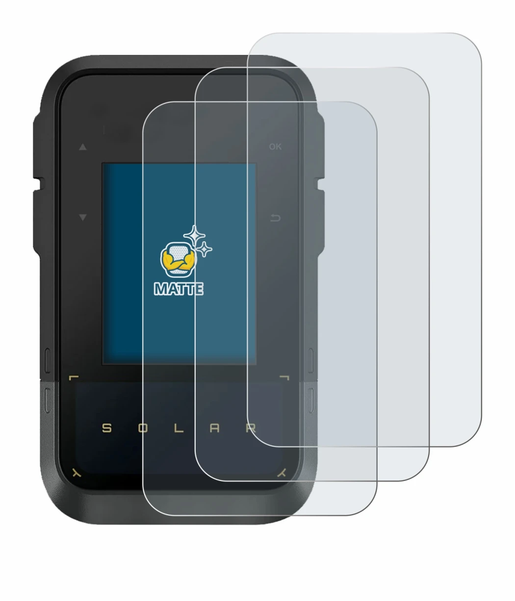 Imagen del dispositivo Garmin eTrex Solar con una amplia variedad de protectores de pantalla.