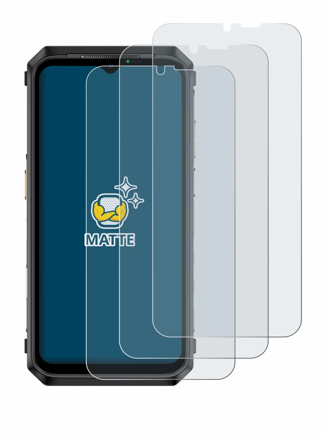 Imagen del dispositivo Ulefone Power Armor 18 con una amplia variedad de protectores de pantalla.