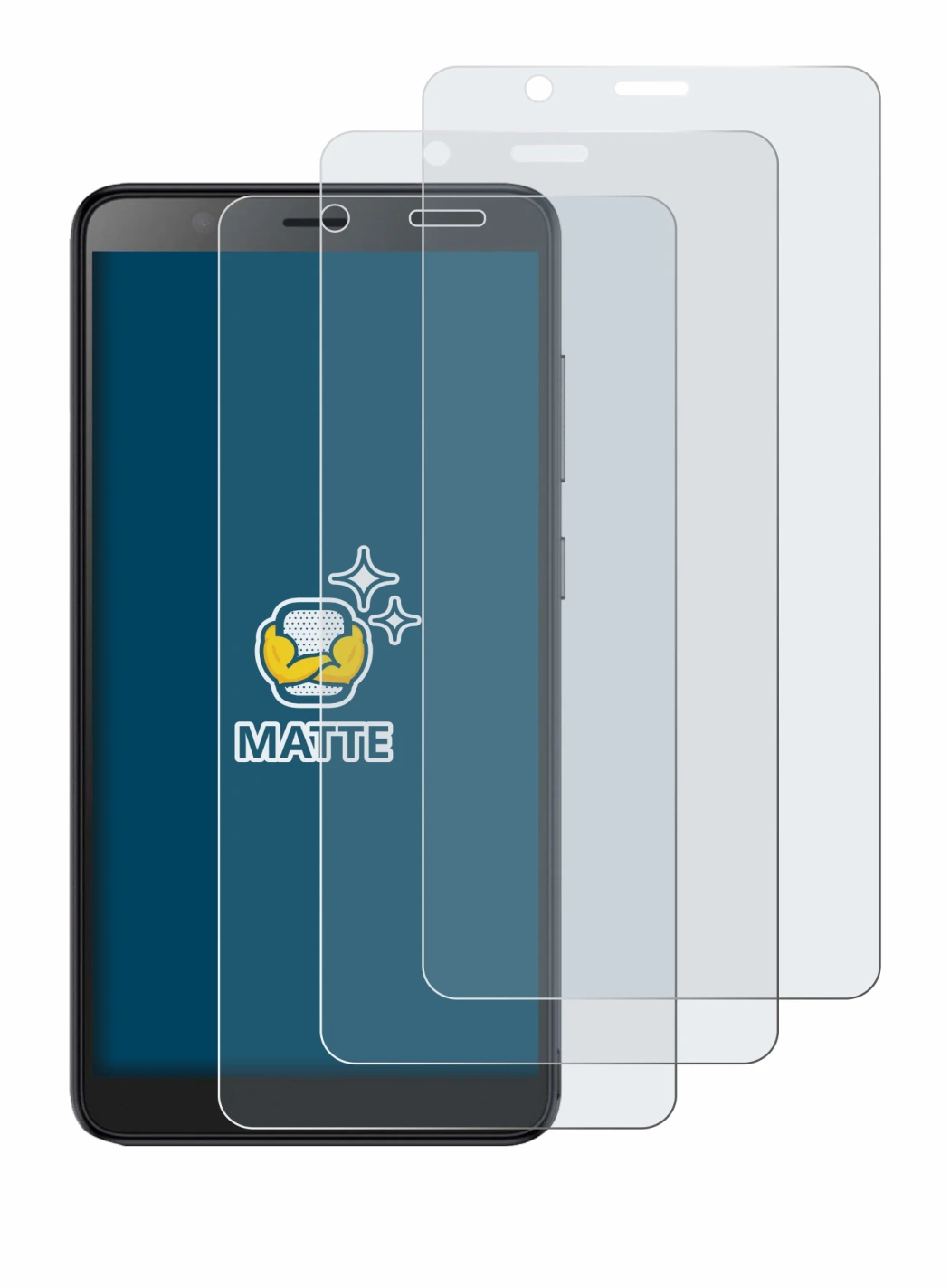 Imagen del dispositivo ZTE Blade A32 con una amplia variedad de protectores de pantalla.