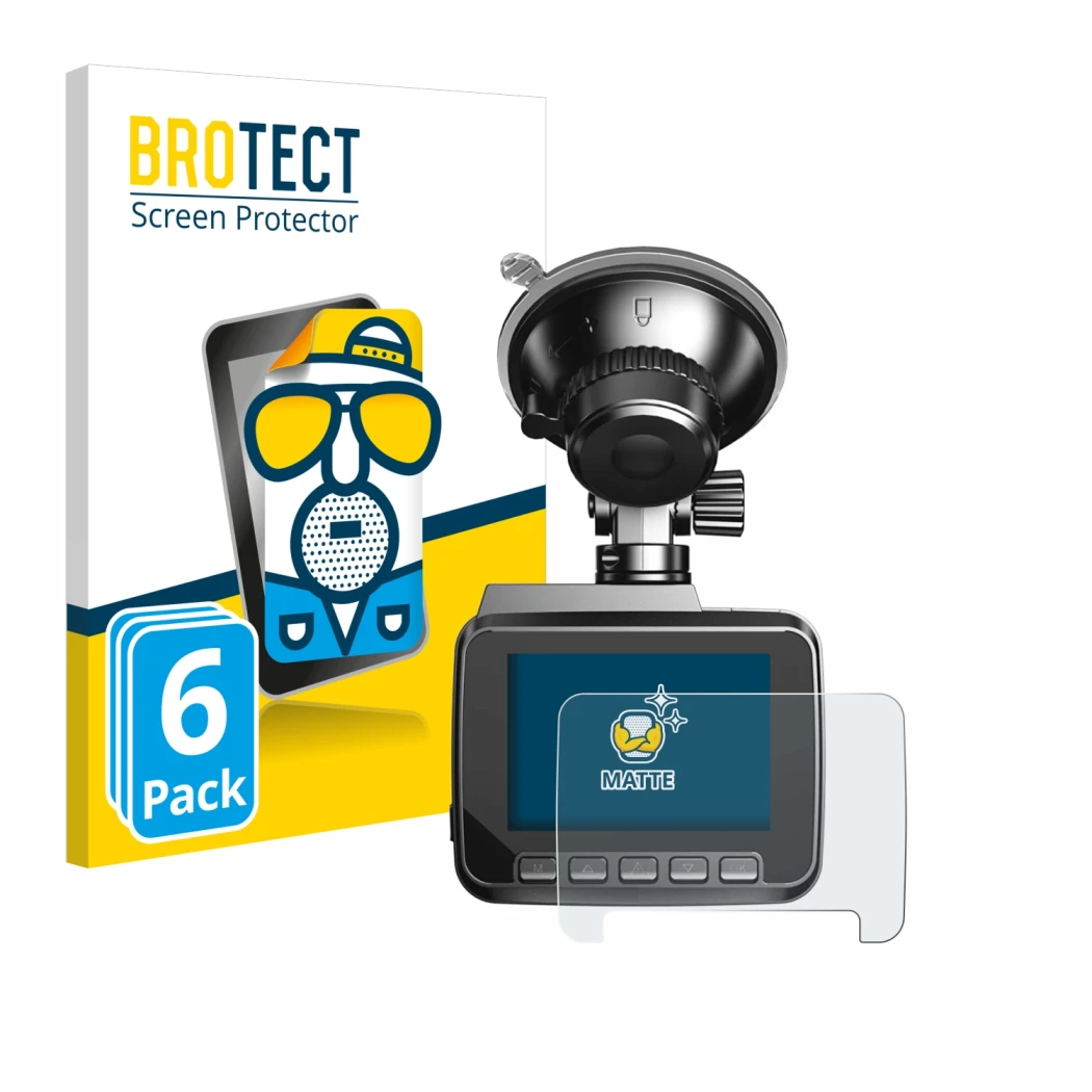 Parte frontal de un envase de producto con el logotipo de la marca BROTECT. Al lado se muestra el dispositivo Azdome IT-G63D c