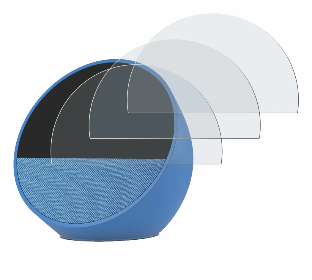 Imagen del dispositivo Amazon Echo Spot 2024 con una amplia variedad de protectores de pantalla.