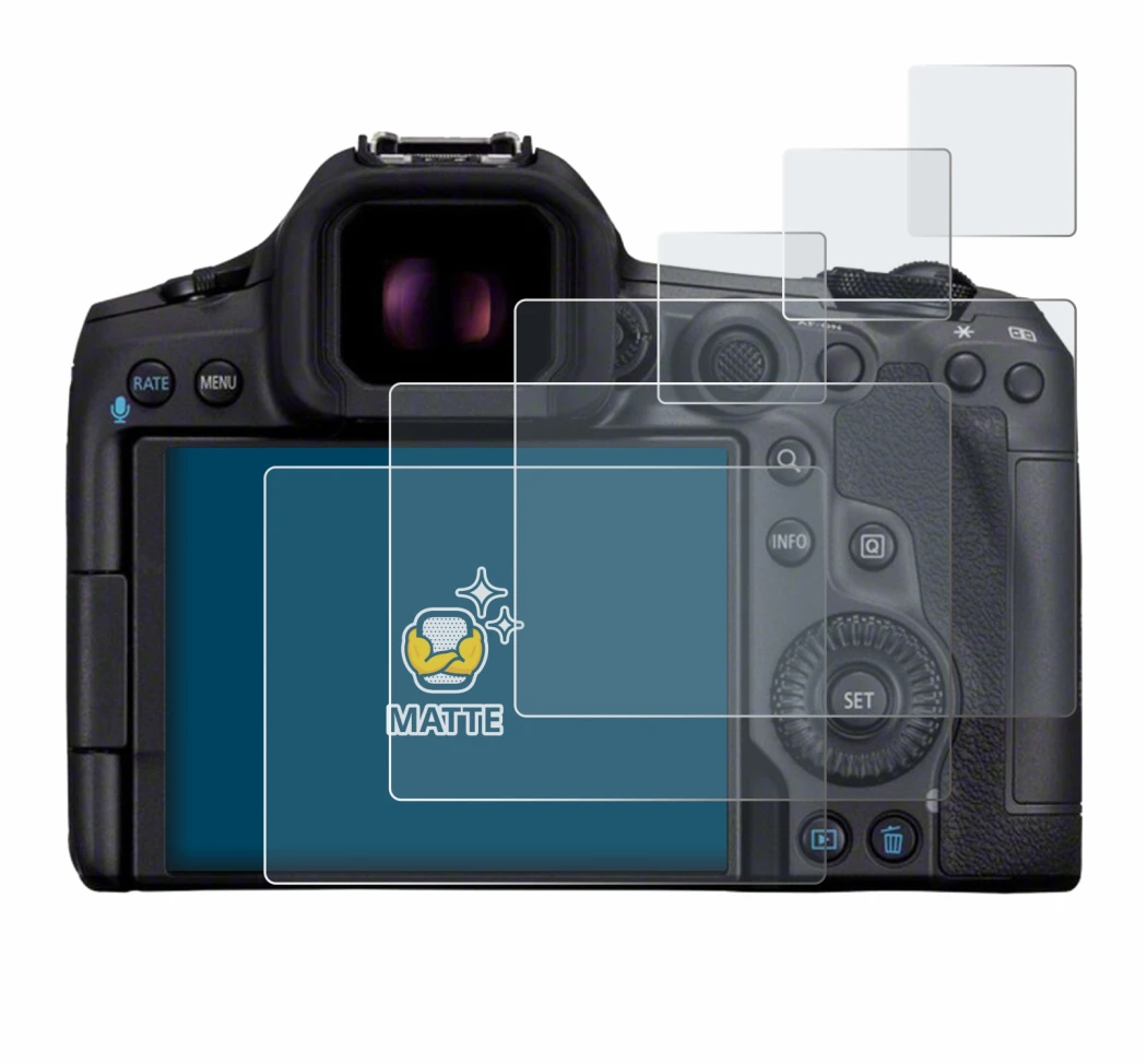 Imagen del dispositivo Canon EOS R5 Mark II con una amplia variedad de protectores de pantalla.
