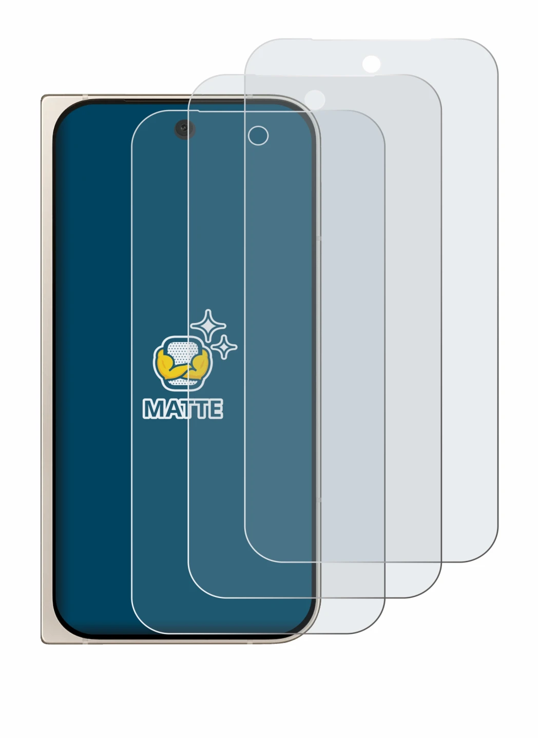Imagen del dispositivo Google Pixel 9 Pro Fold con una amplia variedad de protectores de pantalla.