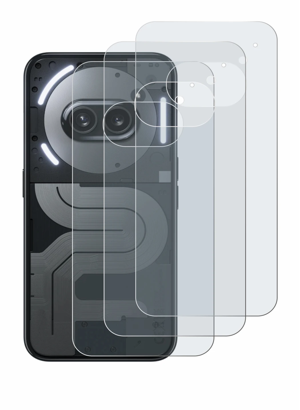 Imagen del dispositivo Nothing Phone (2a) Plus (Trasero) con una amplia variedad de protectores de pantalla.