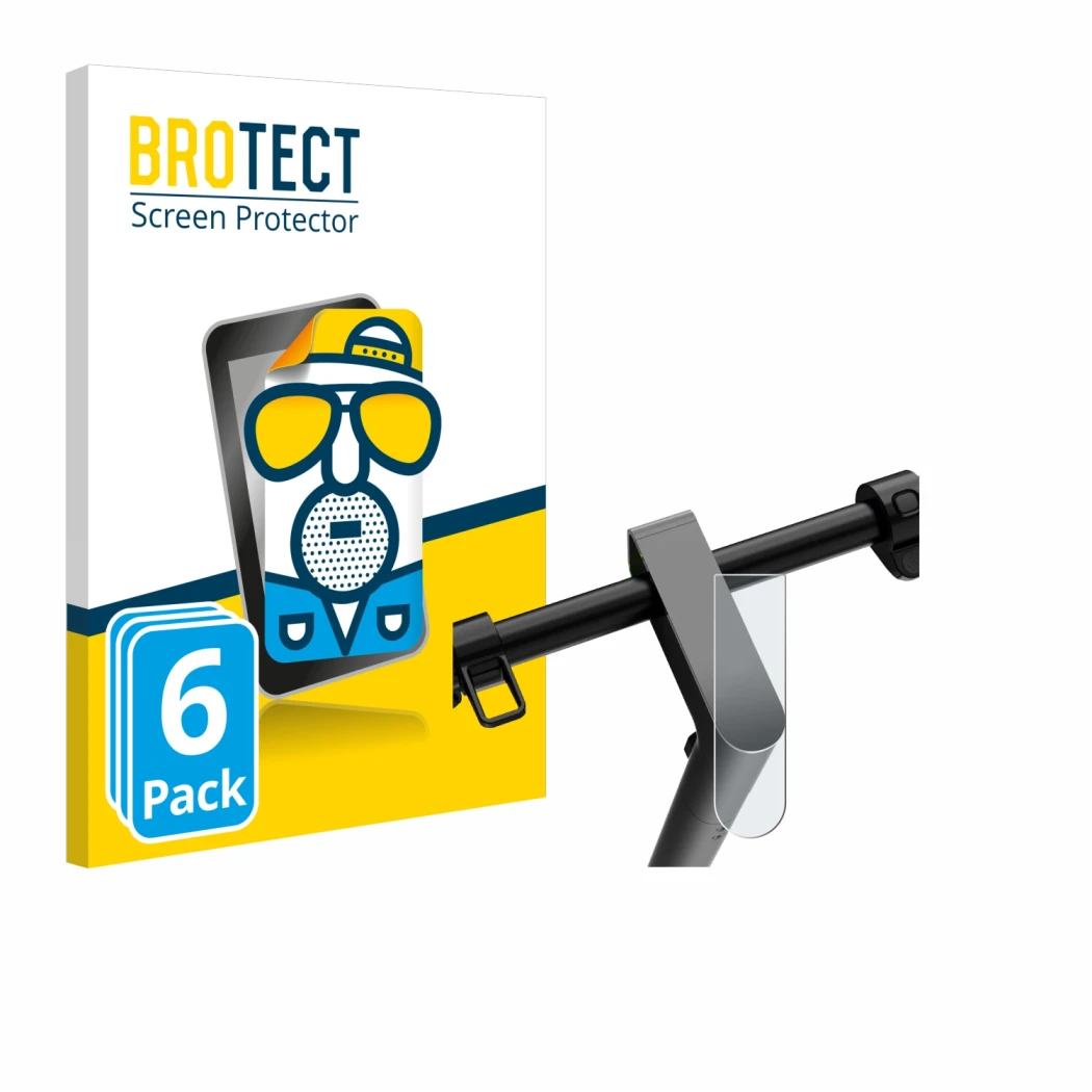 Parte frontal de un envase de producto con el logotipo de la marca BROTECT. Al lado se muestra el dispositivo Navee S65 con su