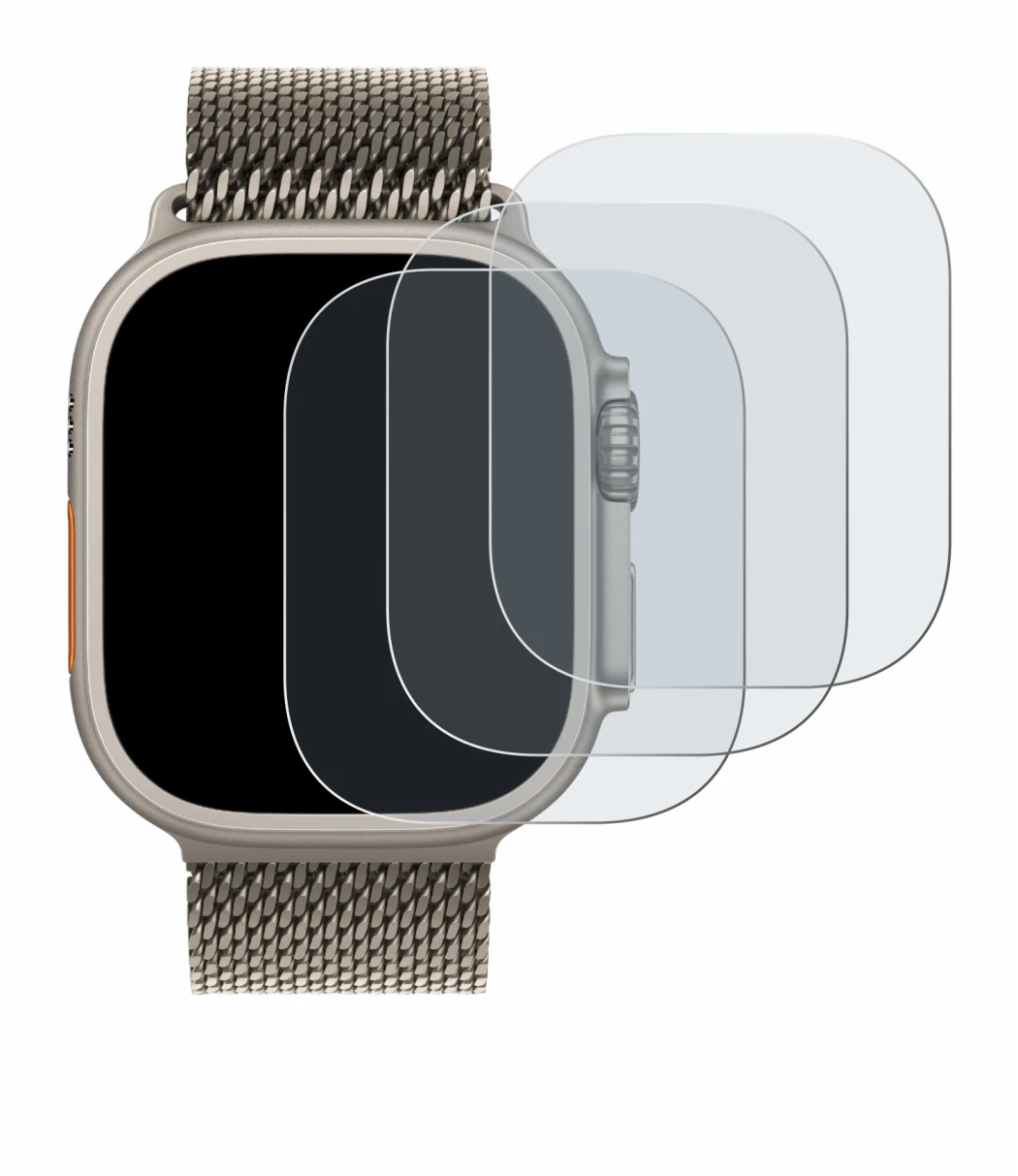 Imagen del dispositivo Apple Watch Ultra 3 con una amplia variedad de protectores de pantalla.
