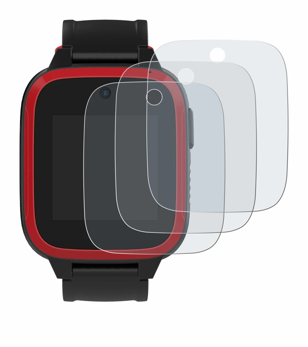 Imagen del dispositivo Xplora Let's Go con una amplia variedad de protectores de pantalla.