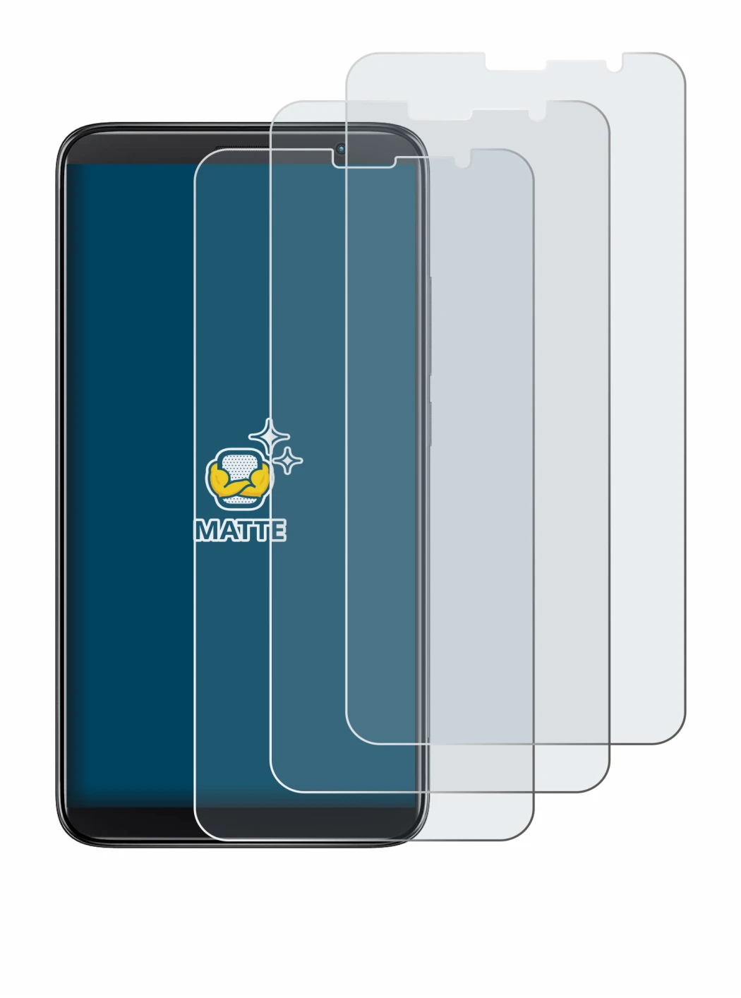 Imagen del dispositivo TCL 403 con una amplia variedad de protectores de pantalla.