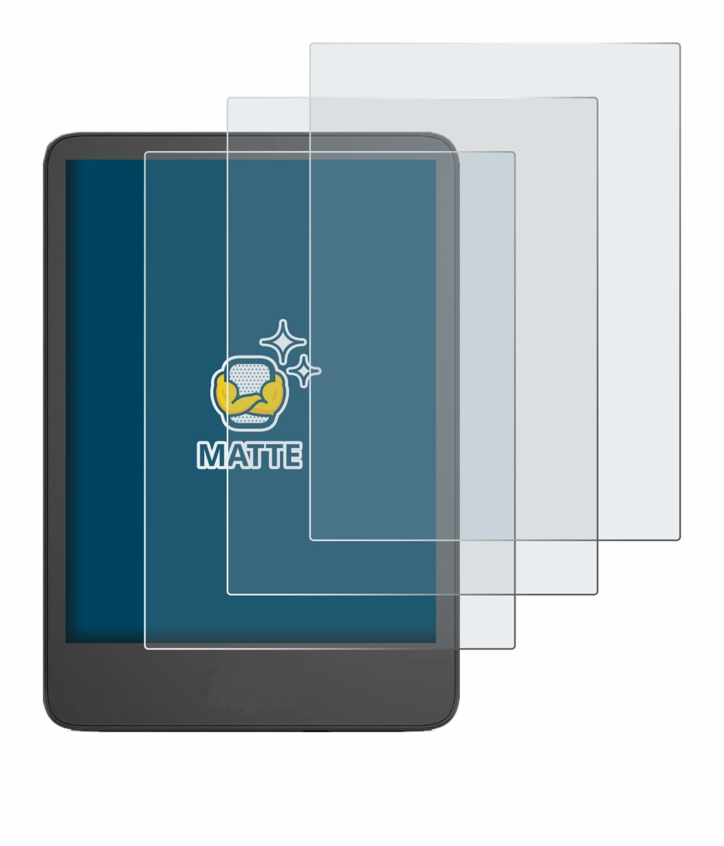 Imagen del dispositivo Amazon Kindle 2024 con una amplia variedad de protectores de pantalla.
