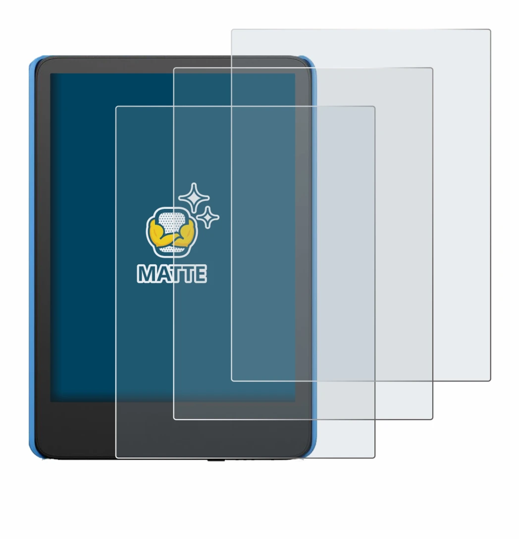 Imagen del dispositivo Amazon Kindle Kids (2024) con una amplia variedad de protectores de pantalla.