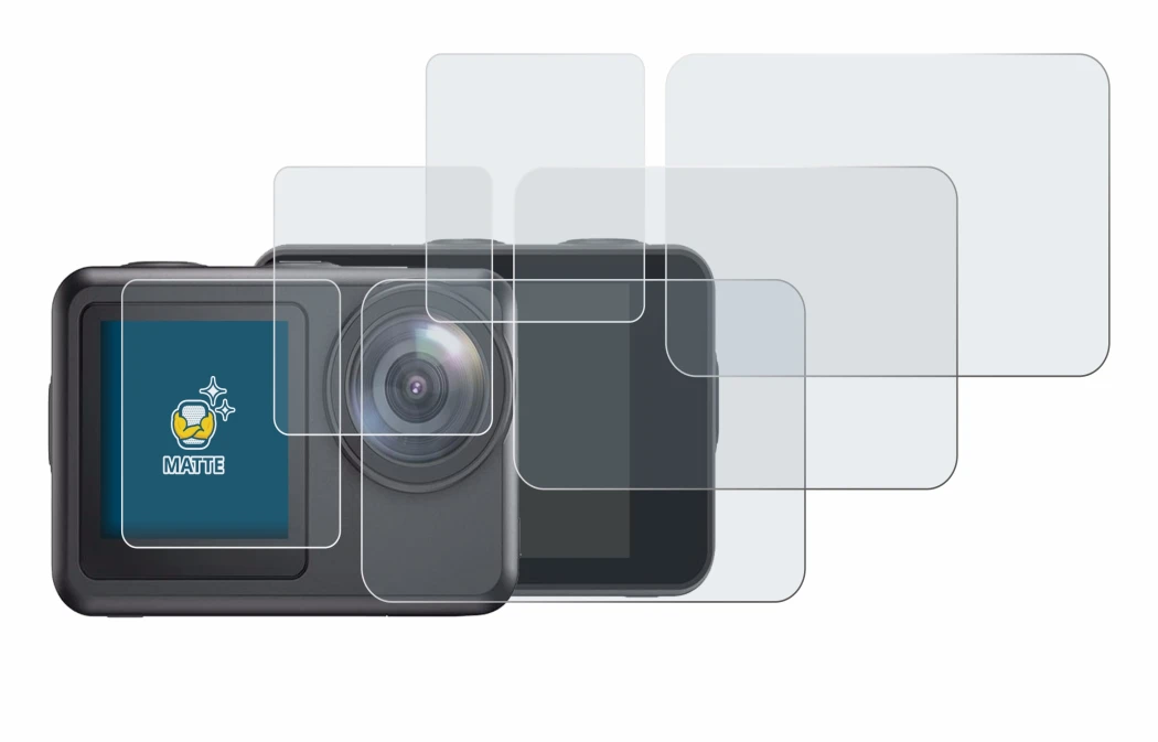 Imagen del dispositivo Akaso Brave 7 LE con una amplia variedad de protectores de pantalla.