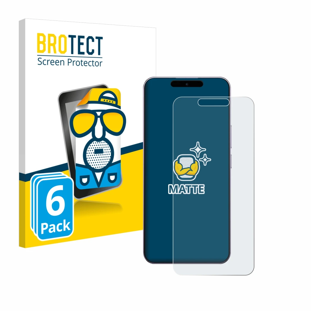 Parte frontal de un envase de producto con el logotipo de la marca BROTECT. Al lado se muestra el dispositivo Oukitel P1 con s