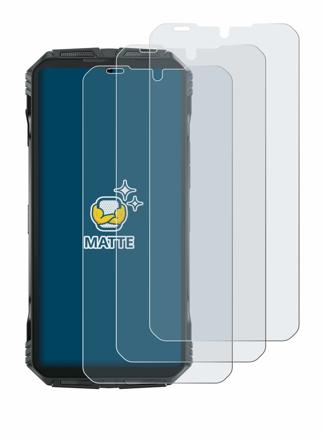 Imagen del dispositivo Doogee S Punk Pro con una amplia variedad de protectores de pantalla.