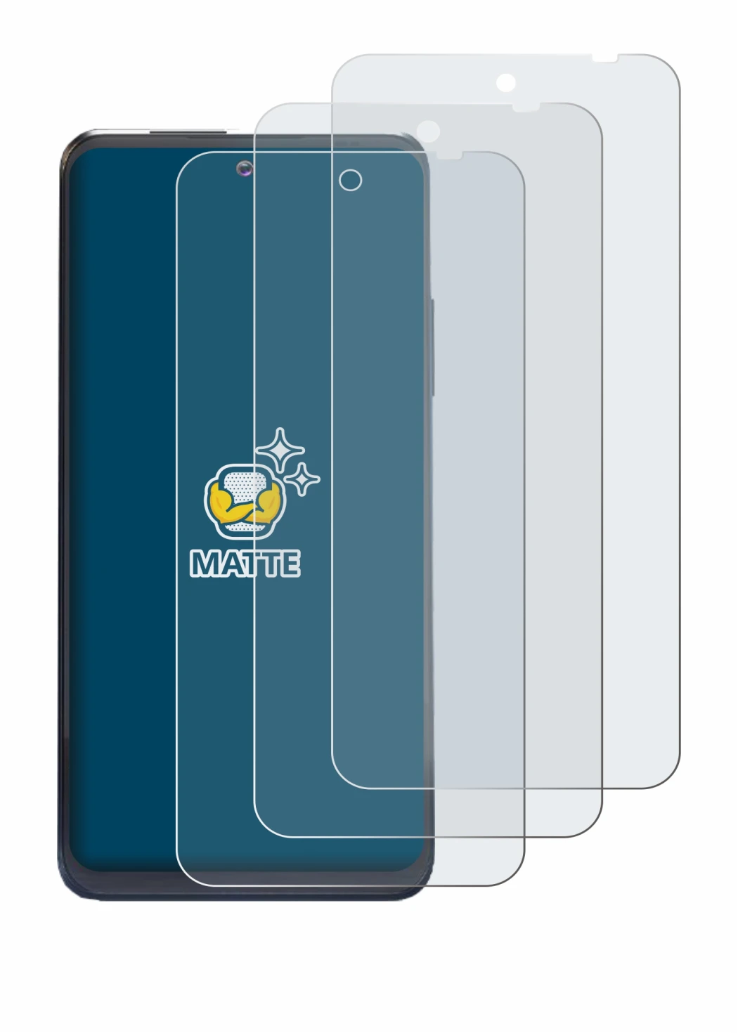 Imagen del dispositivo Thuraya One con una amplia variedad de protectores de pantalla.