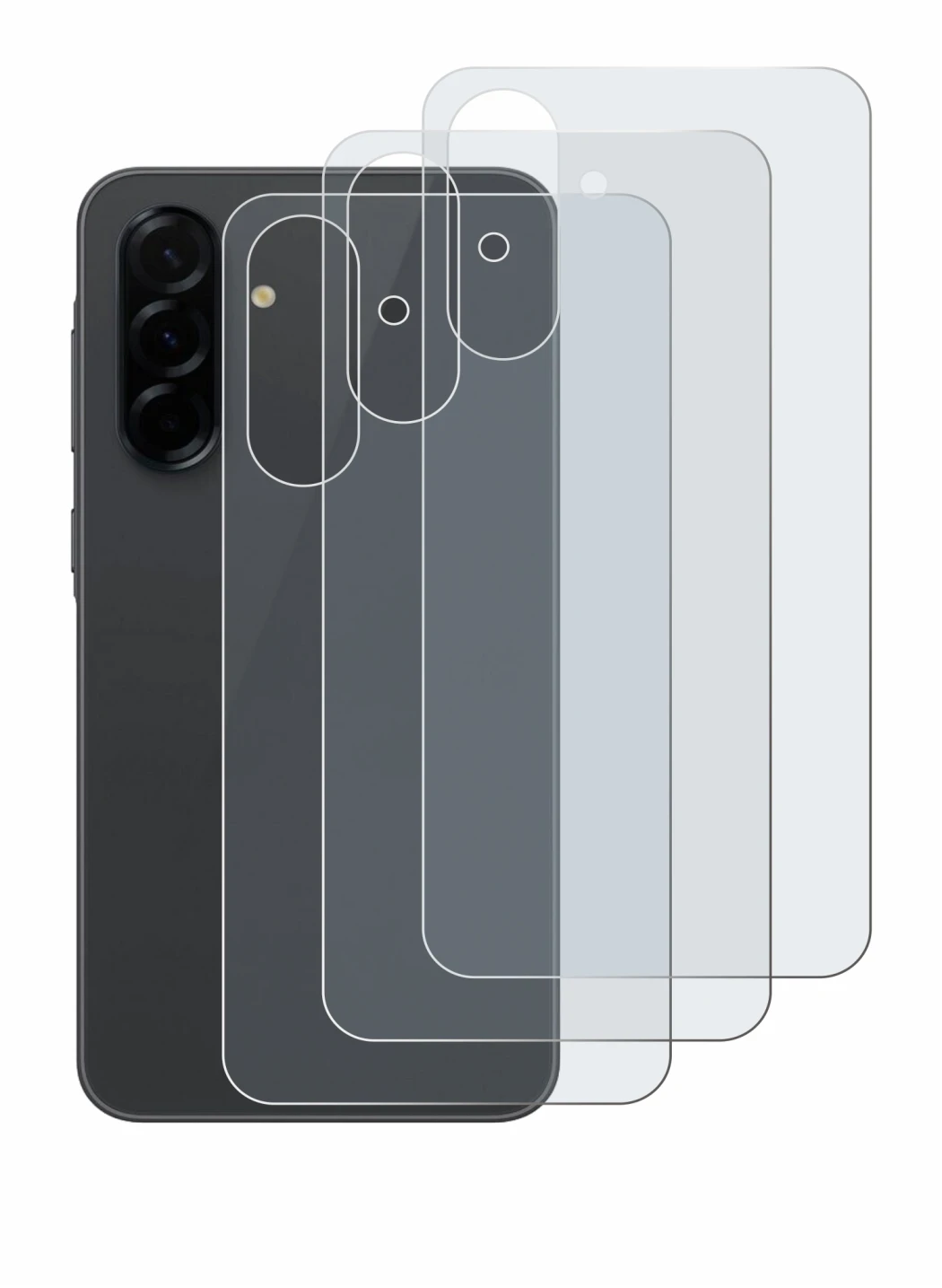 Imagen del dispositivo Samsung Galaxy A36 5G (Trasero) con una amplia variedad de protectores de pantalla.