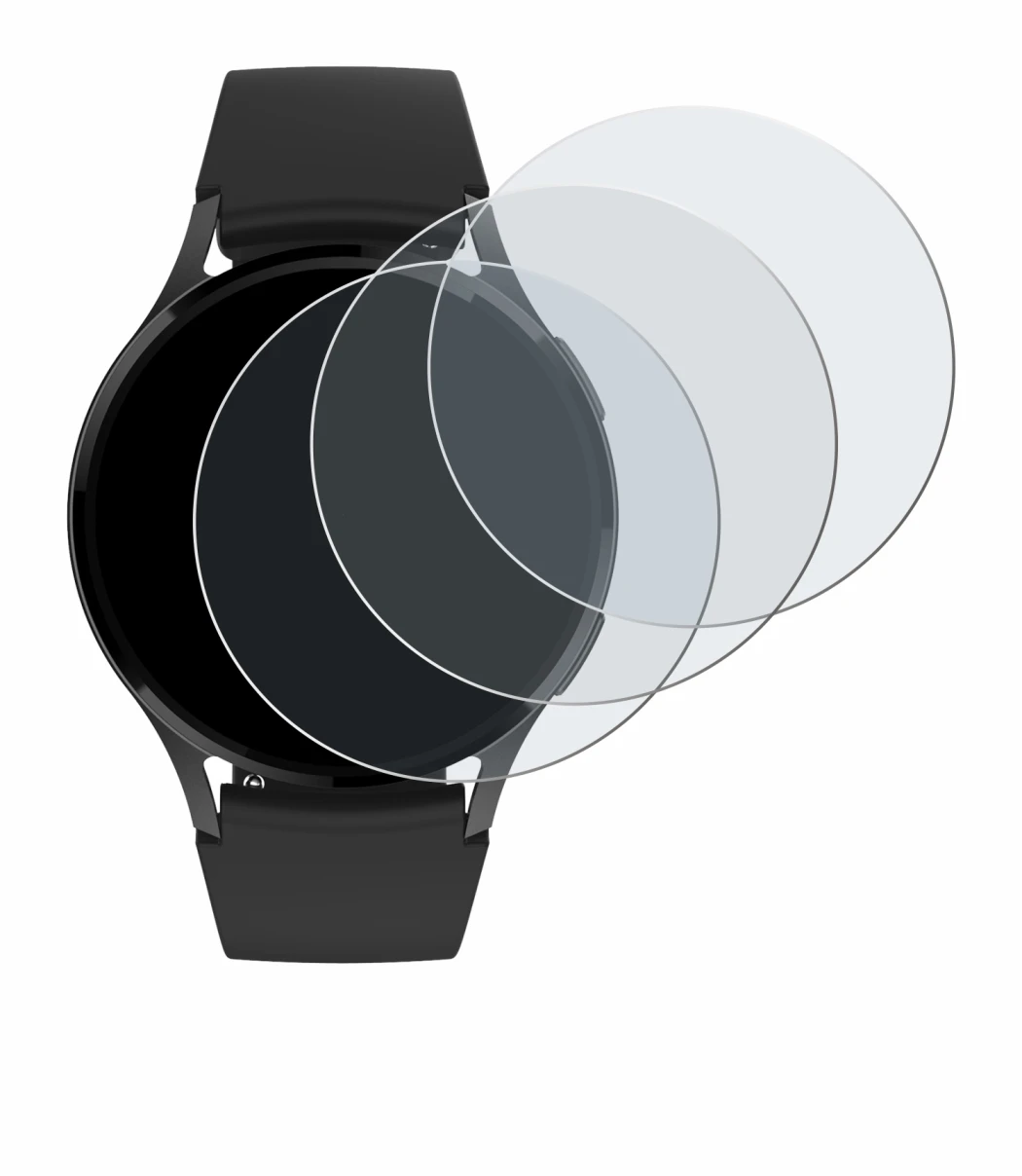 Imagen del dispositivo Levowatch EDGY con una amplia variedad de protectores de pantalla.