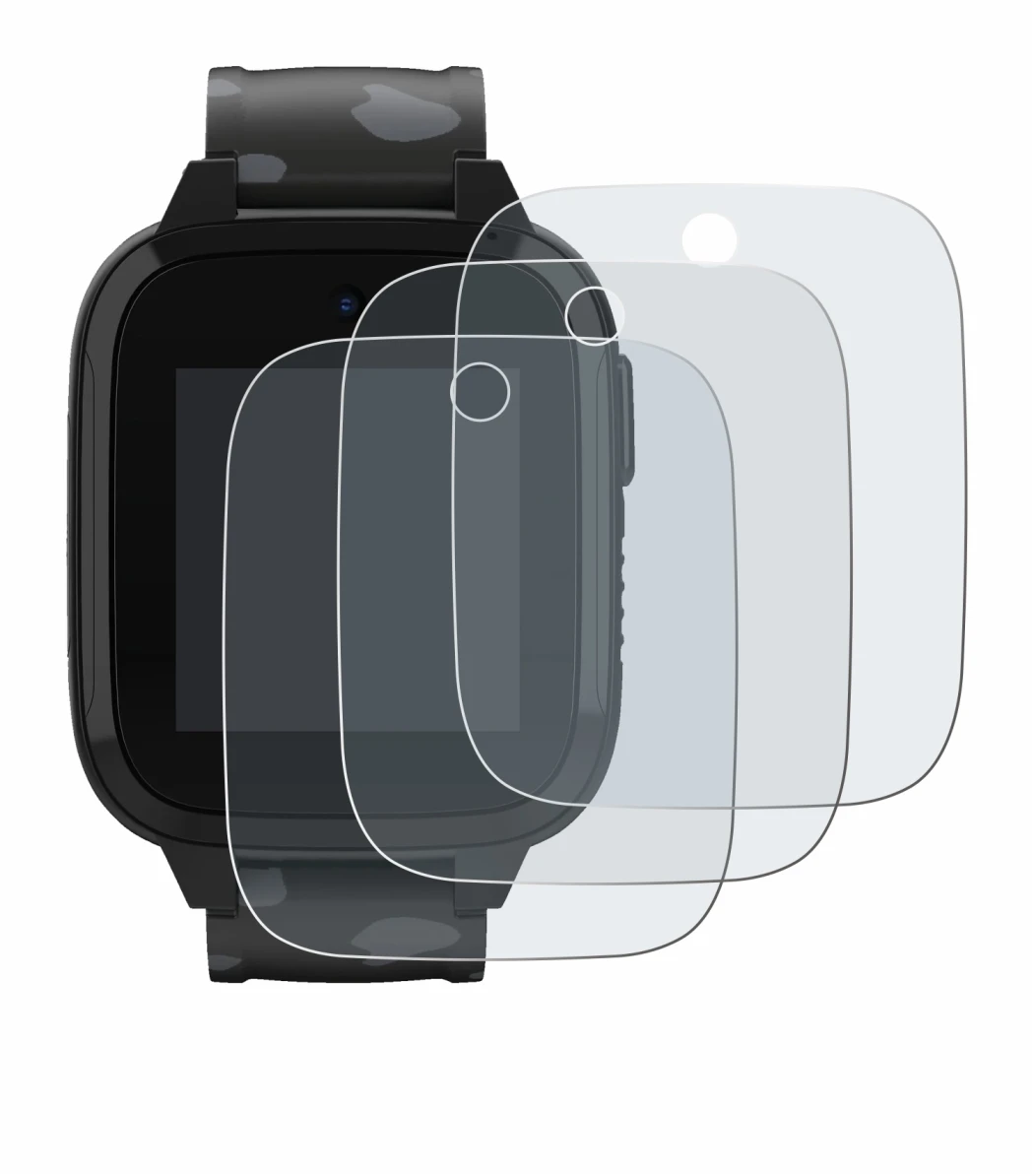 Imagen del dispositivo Xplora XGO3 (2da Gen.) con una amplia variedad de protectores de pantalla.