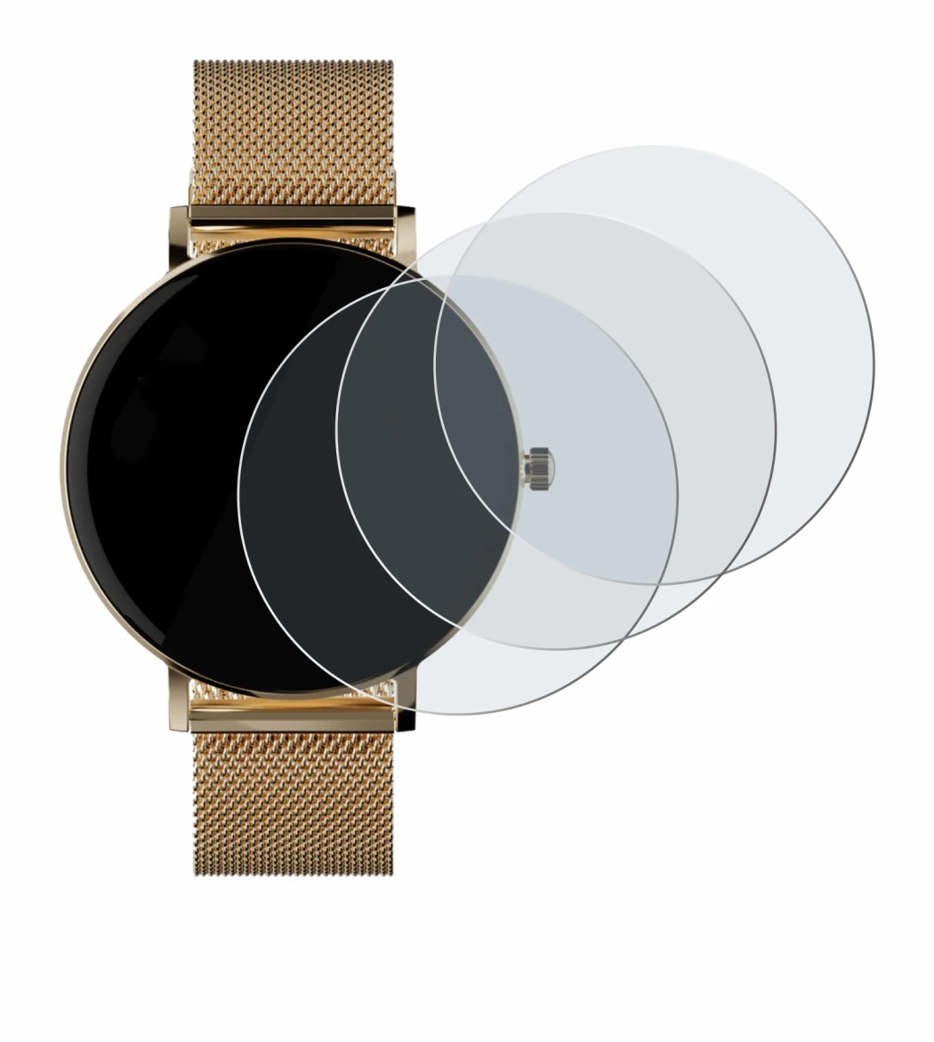 Imagen del dispositivo ZenWatch Venice Pro con una amplia variedad de protectores de pantalla.
