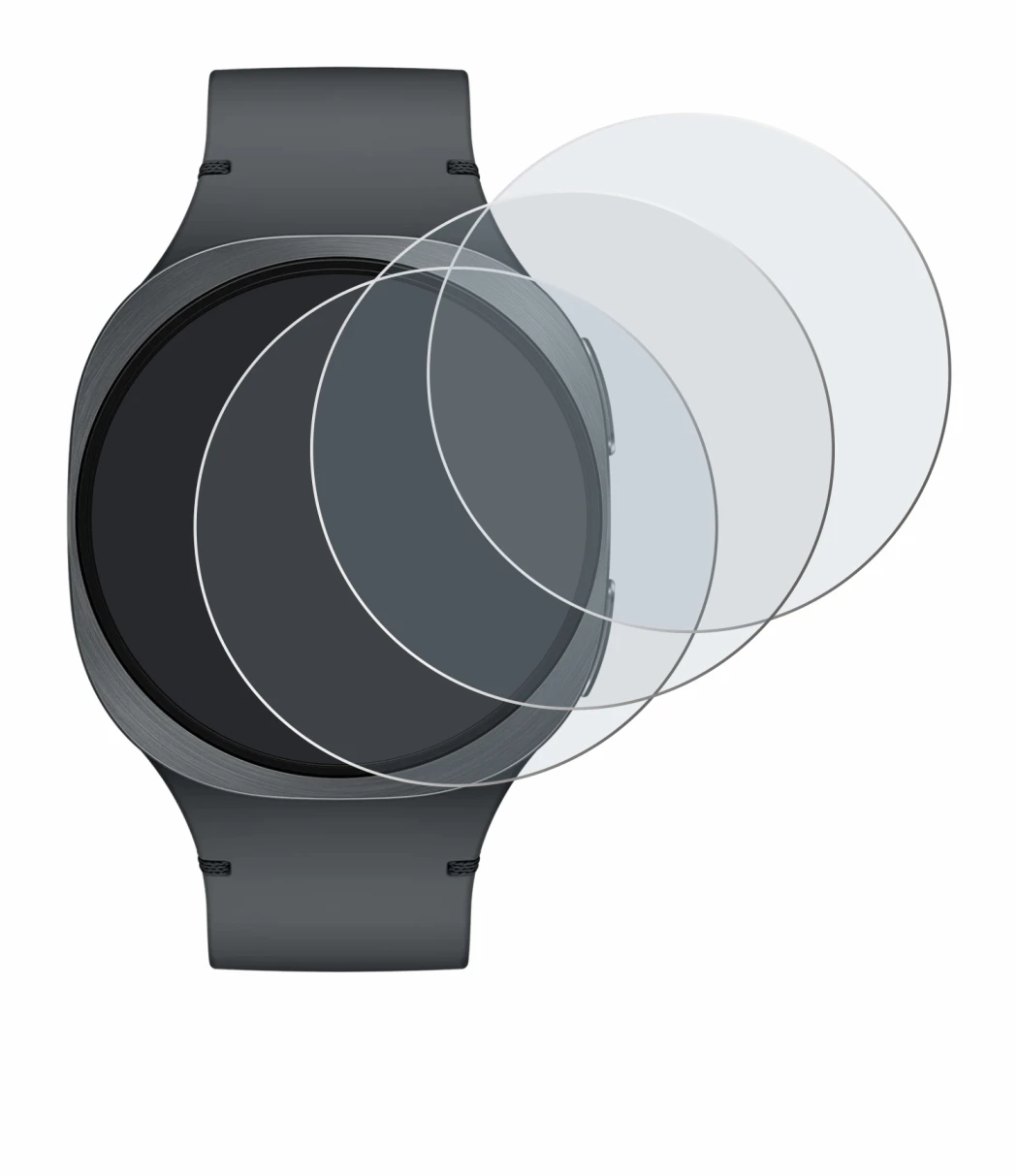 Imagen del dispositivo Samsung Galaxy Watch 8 (40 mm) con una amplia variedad de protectores de pantalla.